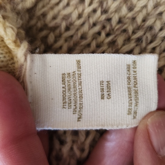 Free People cardigan wool angora blend single button closure Boho  tan brown - Picture 11 of 16